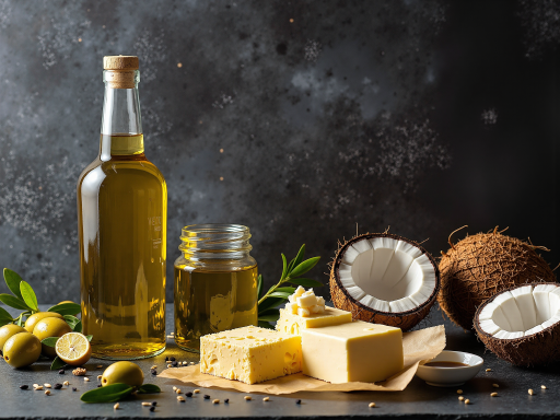 Various bottles of vegetable oils arranged on a clean table with good lighting